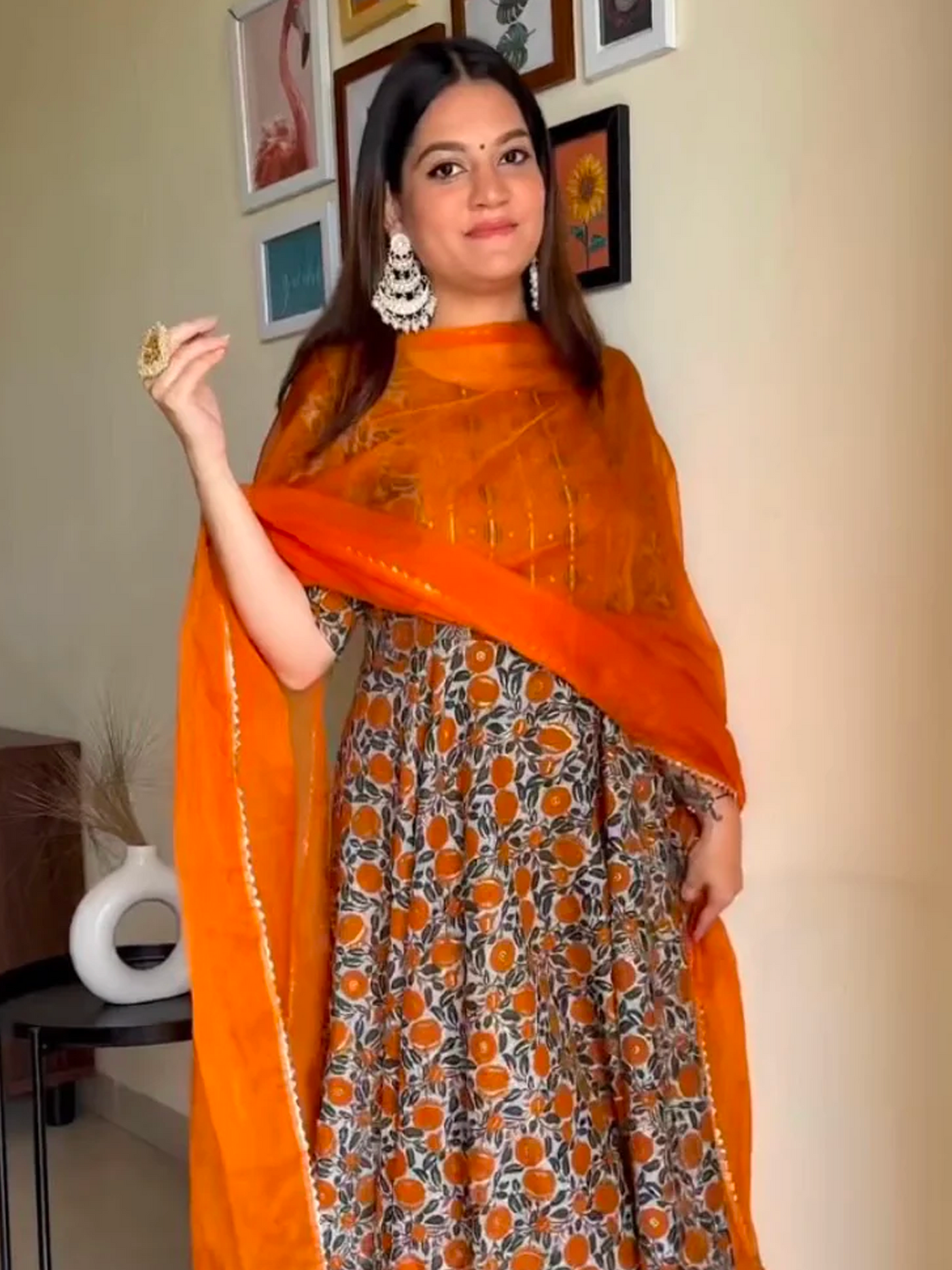 BHARTI JAIN IN SUHANA MARIGOLD SUIT SET