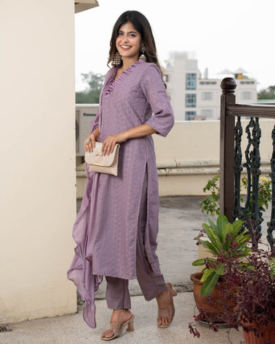 JIYA CHIKANKARI SUIT SET