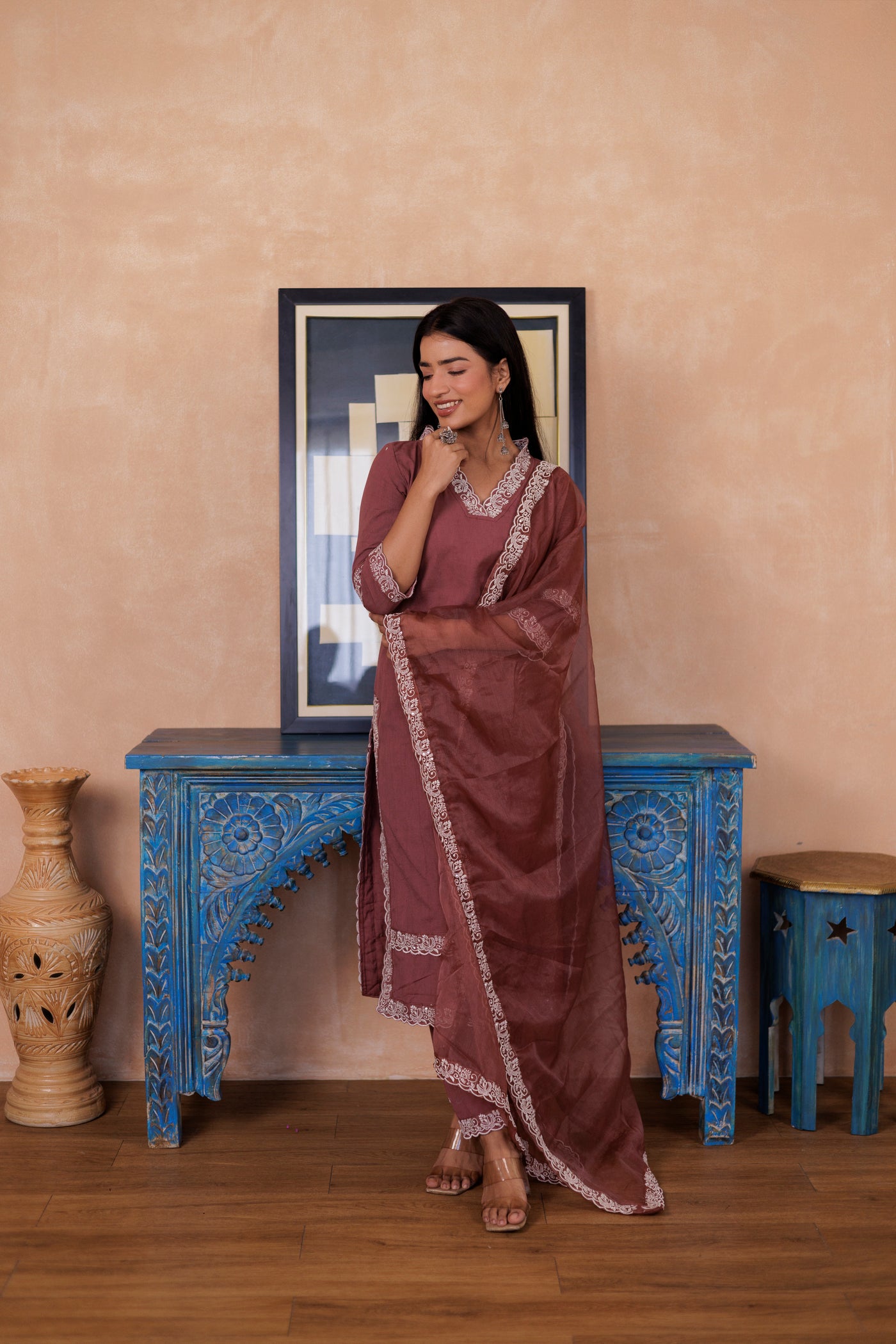 SUNAIRA MAUVE SUIT SET