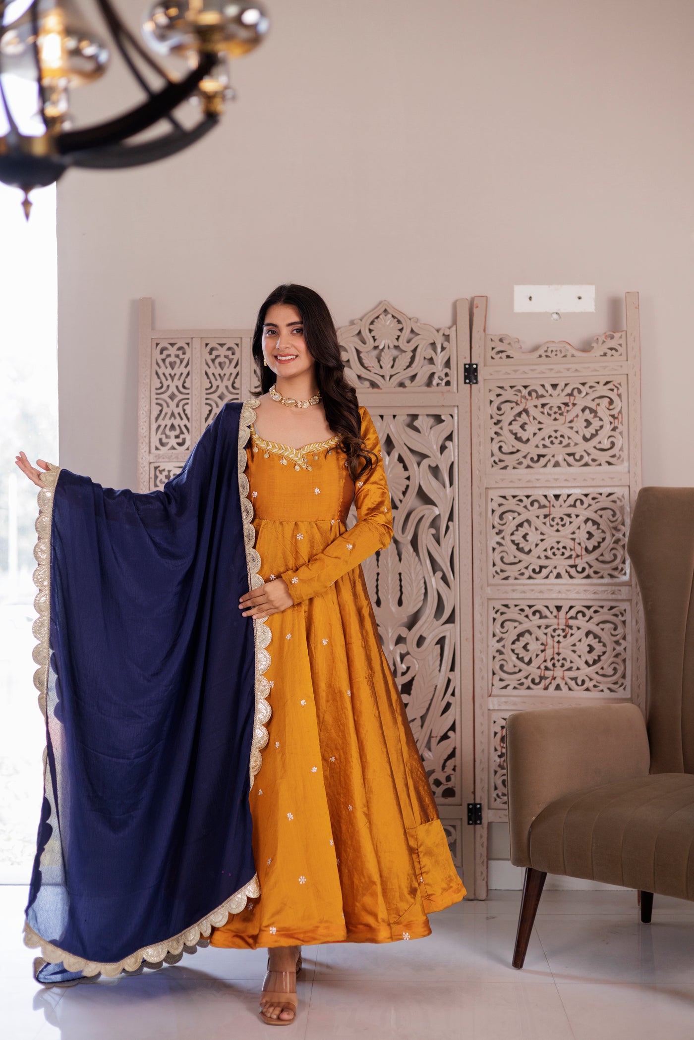 SURMA-MUSTARD SUIT SET