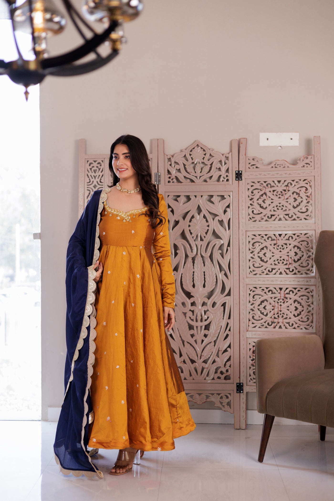 SURMA-MUSTARD SUIT SET