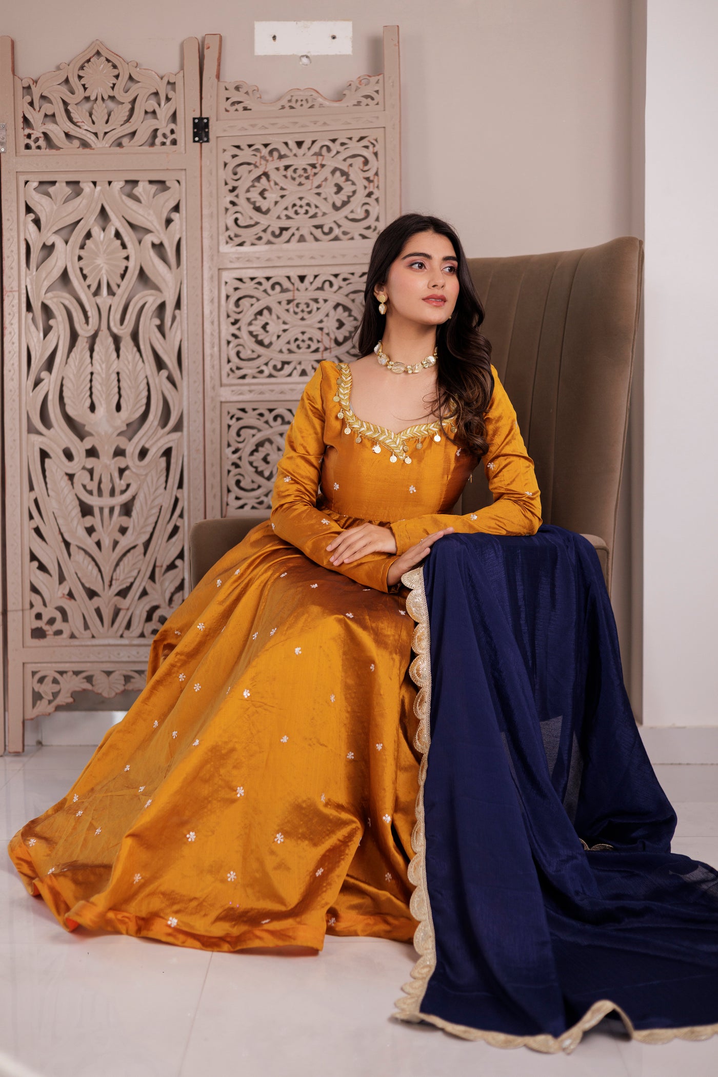 SURMA-MUSTARD SUIT SET