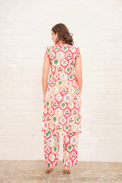 PEACOCK CHANDERI SUIT SET