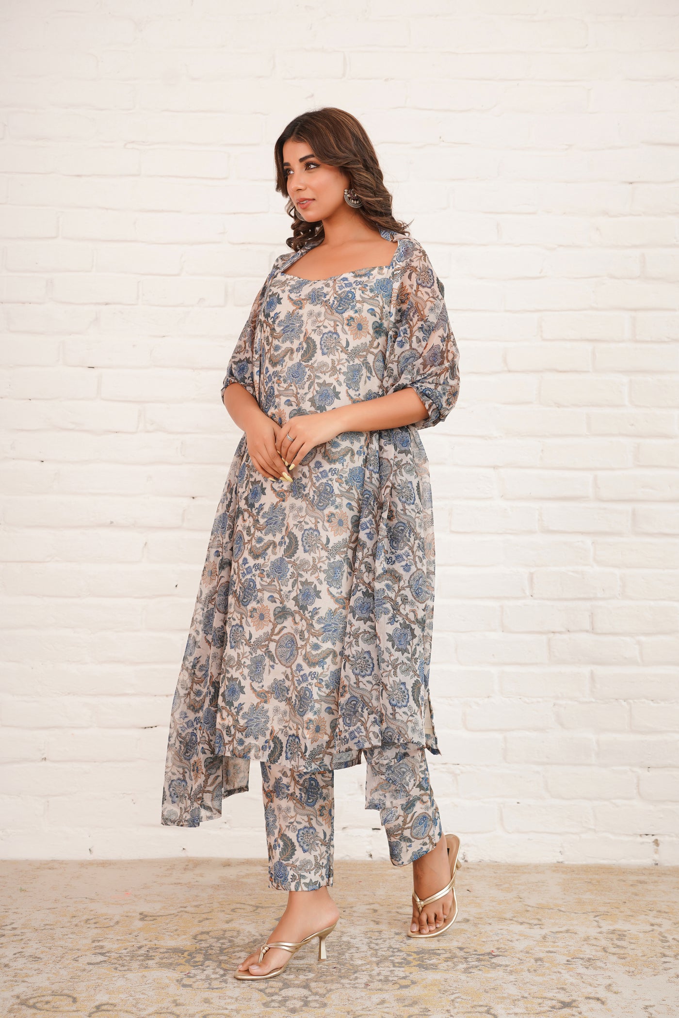 SHELL CHANDERI SUIT SET