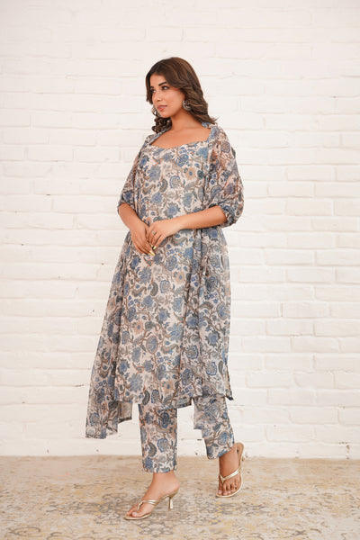 SHELL CHANDERI SUIT SET
