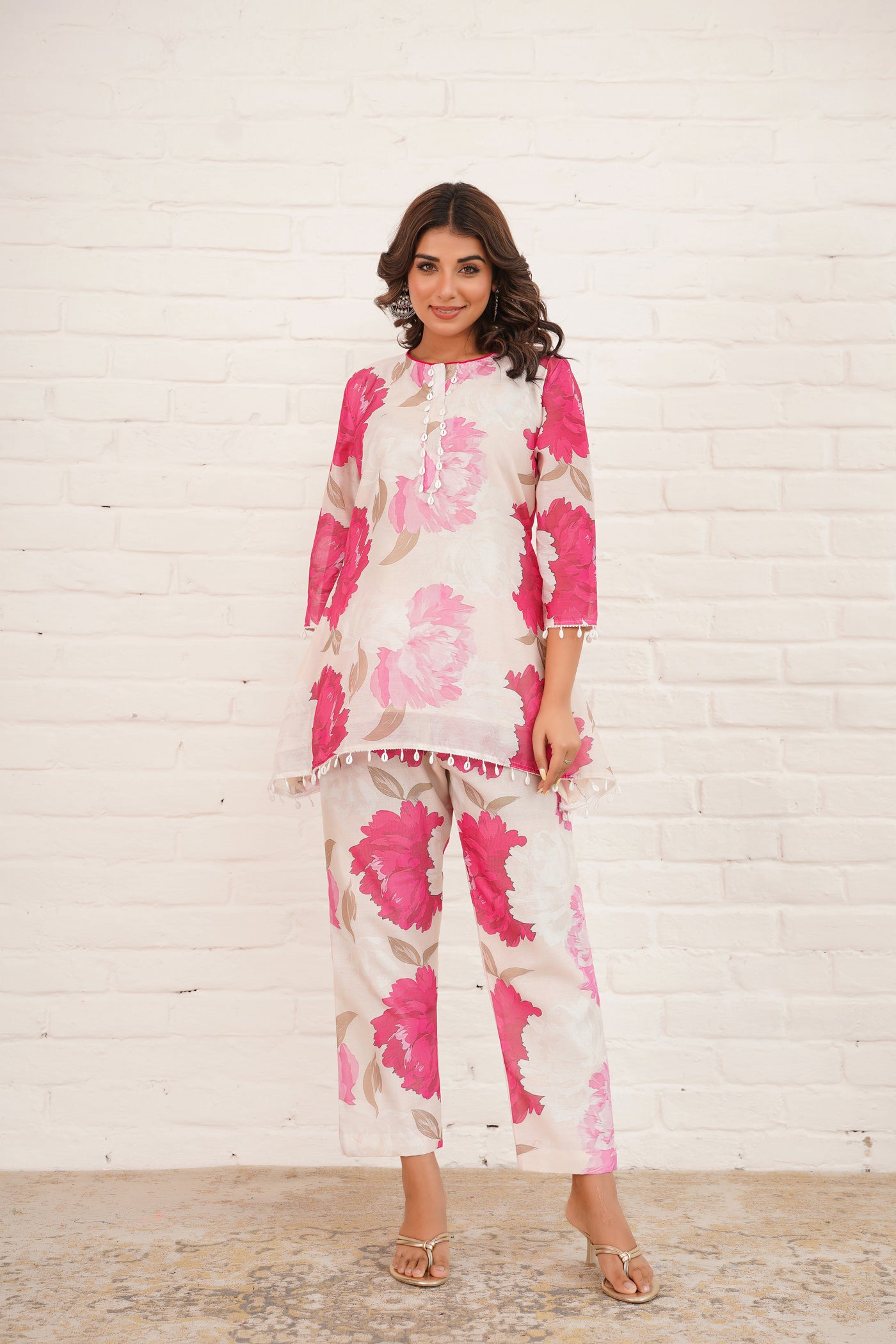 ROSE CHANDERI SUIT SET