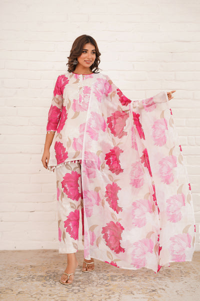 ROSE CHANDERI SUIT SET