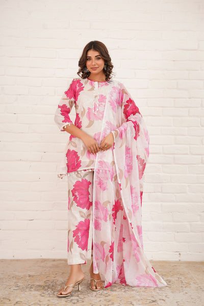ROSE CHANDERI SUIT SET