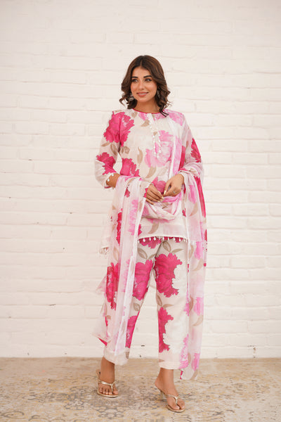 ROSE CHANDERI SUIT SET