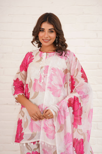 ROSE CHANDERI SUIT SET