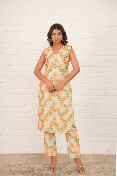 DAFFODIL CHANDERI SUIT SET
