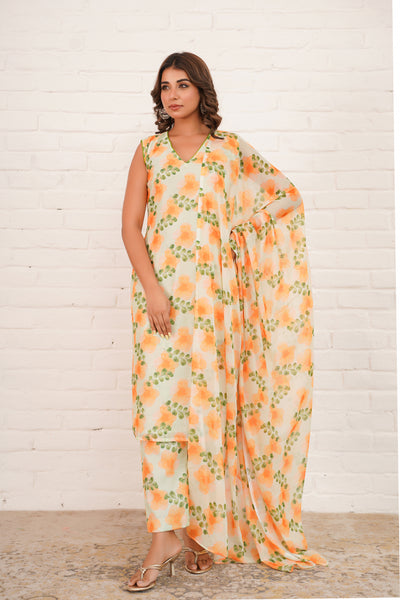 DAFFODIL CHANDERI SUIT SET