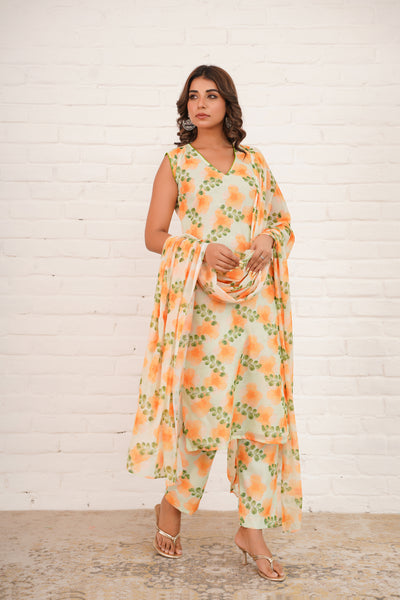 DAFFODIL CHANDERI SUIT SET