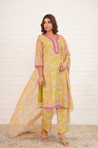 VRAJ CHANDERI SUIT SET