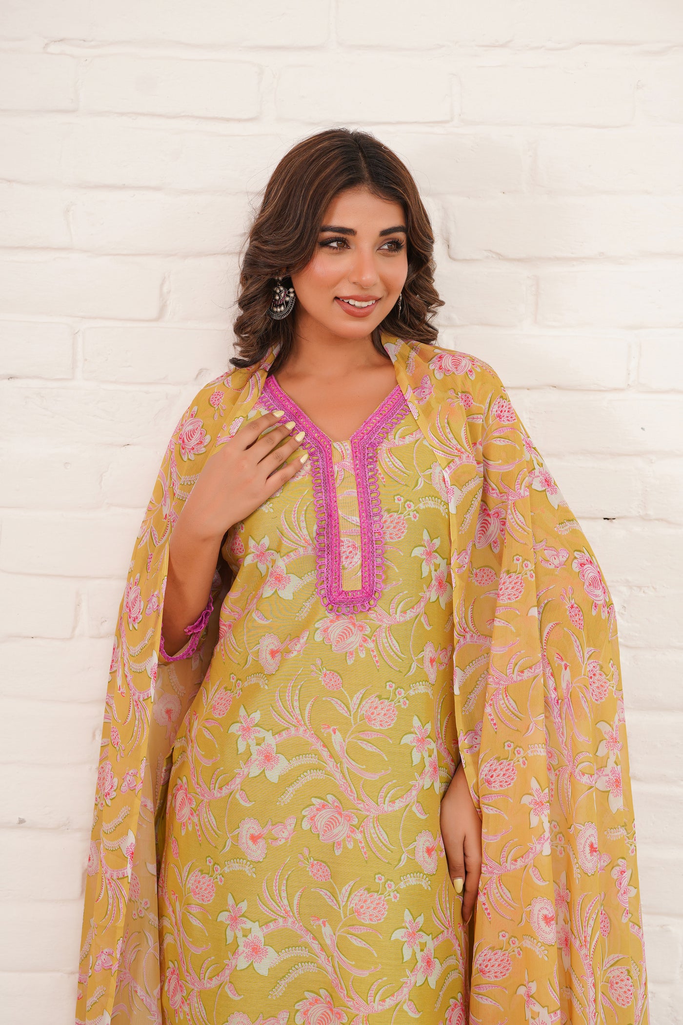 VRAJ CHANDERI SUIT SET
