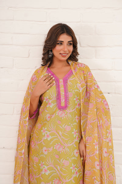 VRAJ CHANDERI SUIT SET