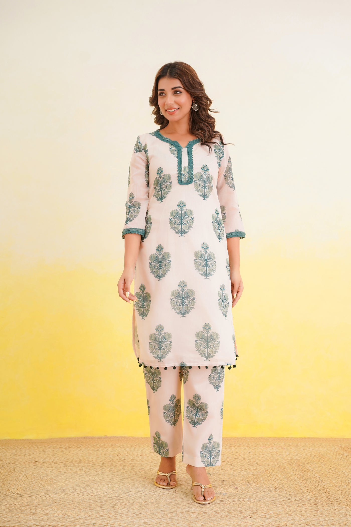 GANGA CHANDERI SUIT SET