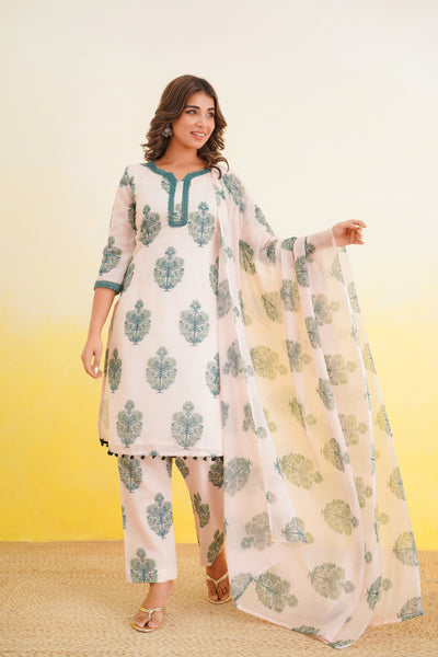 GANGA CHANDERI SUIT SET