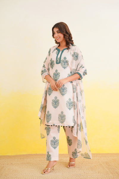 GANGA CHANDERI SUIT SET