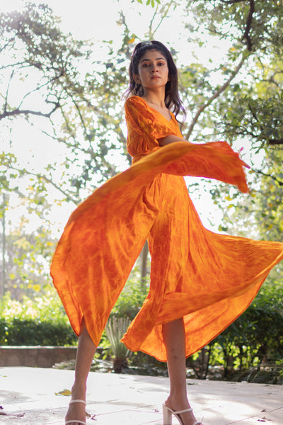 ORANGE TIE-DYE JUMPSUIT