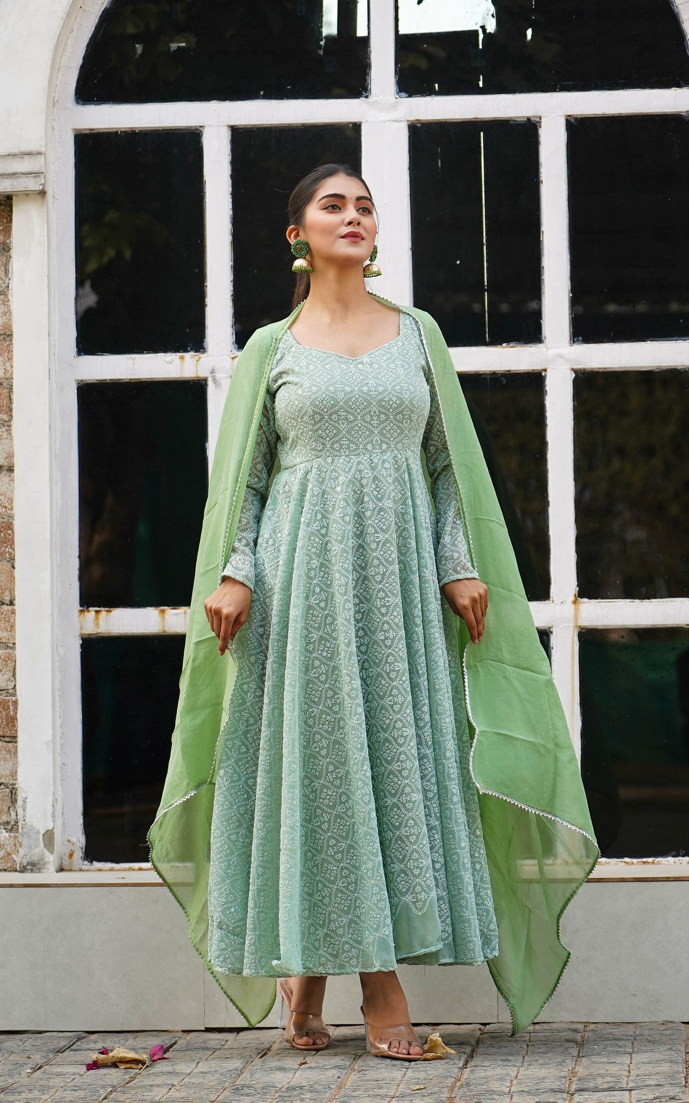 SEA GREEN CHIKANKARI SUIT SET SEA GREEN CHIKANKARI SUIT SET