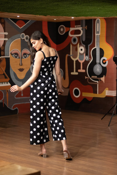 BLACK POLKA JUMPSUIT