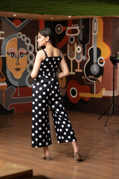 BLACK POLKA JUMPSUIT